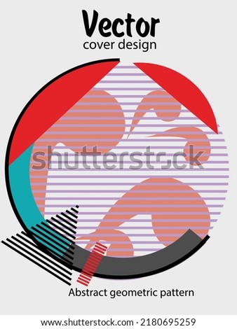 Abstract Bauhaus geometric pattern background, vector circle, triangle and square lines art design. Universal abstract layouts. Applicable for notebooks, planners, brochures, books, catalogs etc.
