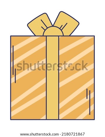 striped gift box icon isolated