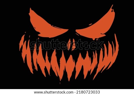 Pumpkins faces silhouettes. The Black Halloween holiday pumpkin face. Template with variety of eyes, mouths and noses for cut out jack o lantern. Vector illustration Royalty-Free Stock Photo #2180723033