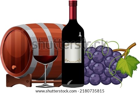 Grape wine product vector illustration