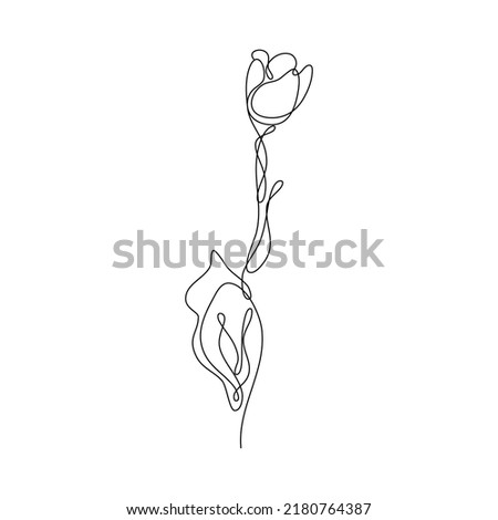 Abstract Flower Tulip continuous line drawing art singulart aesthetic simple Perfect for print, wall decor, phone case, shirt, sticker, pillow, acrylic, border, wallpaper, wedding