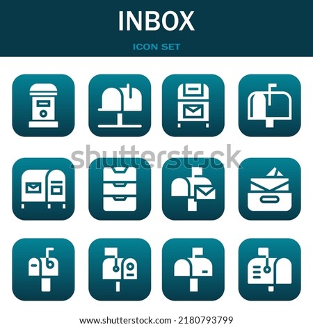 inbox icon set. Vector  illustrations related with Mailbox, Mailbox and Postbox
