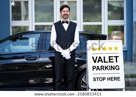 Valet Parking Hotel Service. Man Driver Standing