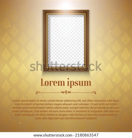 Gold Thai pattern background for greeting card, advertising, website, flyers, posters. Royalty-Free Stock Photo #2180863547