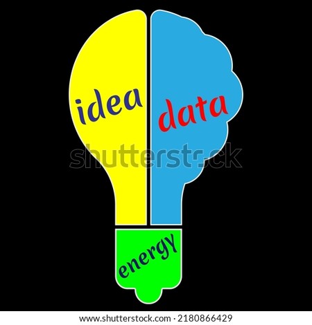 Idea, data and energy, key combination of success. Vector illustration EPS 10 File.