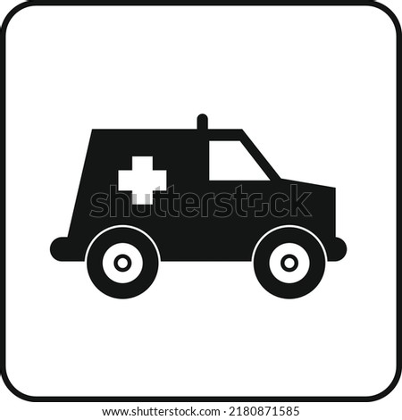 Ambulance, vehicle icon for website, sign, and symbol in vector.