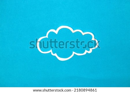 cloud as copy space on blue background, creative modern art design, minimal concept, graphic resource