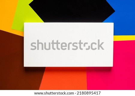 Flat lay colorful paper background