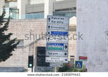 signboard at istanbul besiktas road junction