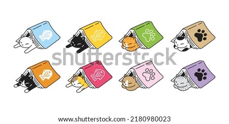 cat vector icon kitten calico book reading sleeping logo breed cartoon character symbol illustration doodle isolated clip art design