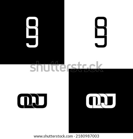 odj letter original monogram logo design set