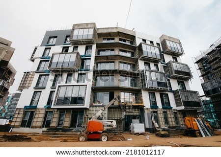 erection of stylish luxury real estate in Scandinavian style for investment. High quality photo