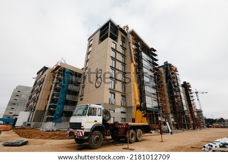 construction of comfortable residential buildings for living and rental purposes. High quality photo