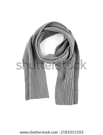 Gray scarf on a white background. Royalty-Free Stock Photo #2181015103