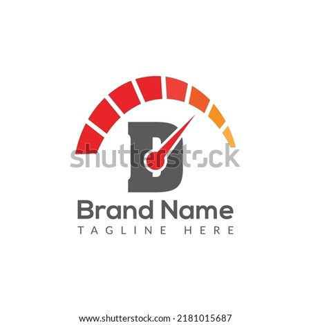 Speed Logo On Letter D Template. Speed On D Letter, Initial Speed Sign Concept