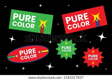 Pure Color Vector Sticker Set