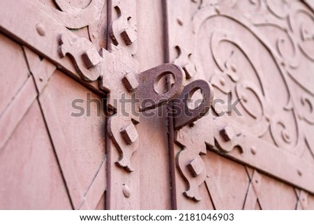 wooden entrance door of old building