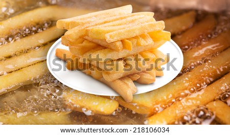 Collage from the pictures of french fries