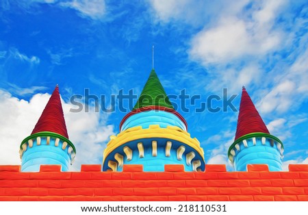 castle color and sky oil paint