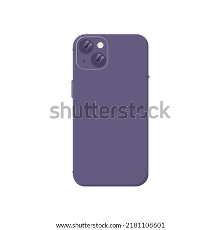 Back Side of Smartphone Flat Illustration. Clean Icon Design Element on Isolated White Background