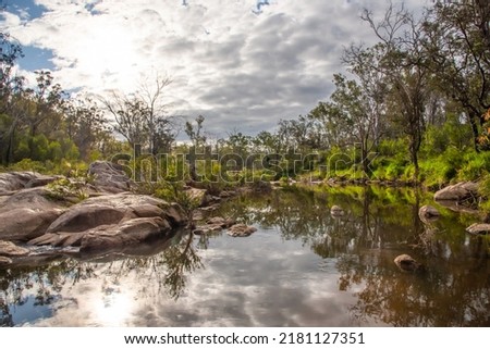 Stunning Australian bush landscape at Crows Nest Falls, Queensland.  Royalty-Free Stock Photo #2181127351
