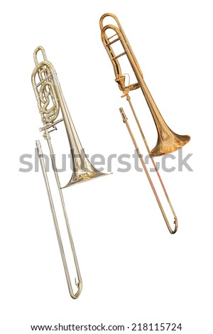 trombone isolated under the white background