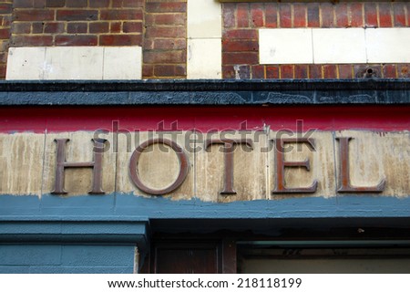 old hotel sign - closeup