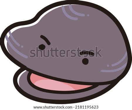 Illustration of a friendly character of a shellfish