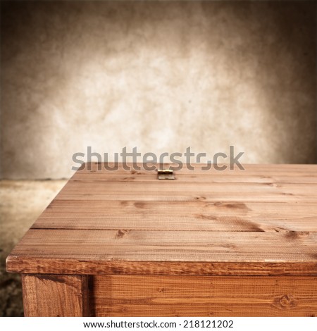 free space wooden table of red color 