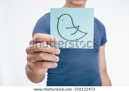 drawing picture bird in the hand
