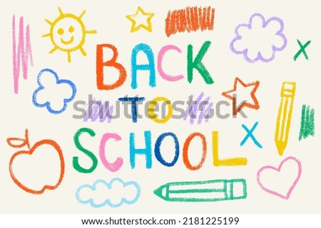 Crayon Back To School Composition Design Royalty-Free Stock Photo #2181225199
