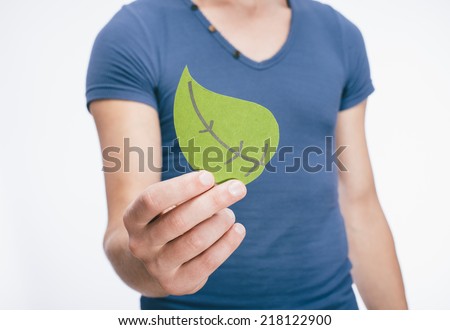 image icon leaf in hand