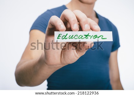 drawing a picture in his hand education