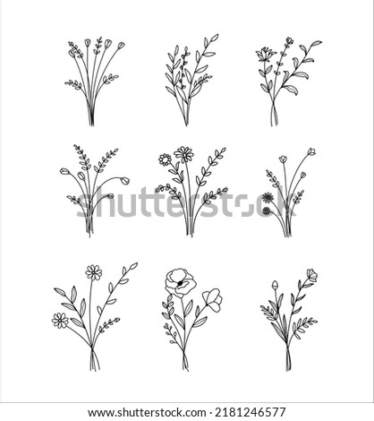 Hand-drawn Set of Bouquet Illustrations 