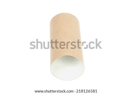 Paper tube isolated on white background