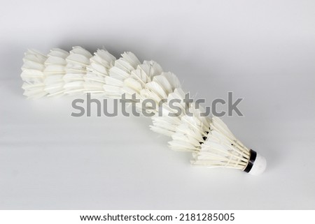 White Feather Shuttlecocks Badminton isolated on white
