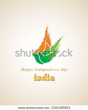 Independence day creative concept with the illustration of dove and tricolour flag.