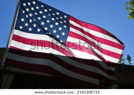 American flag on the front of a building