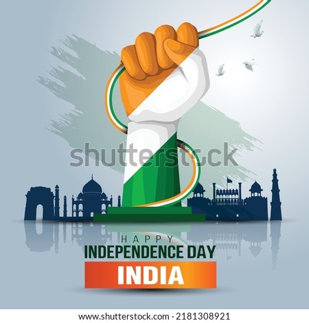 happy independence day india.15th August background. vector illustration design Royalty-Free Stock Photo #2181308921