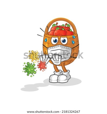the apple basket refuse viruses cartoon. cartoon mascot vector