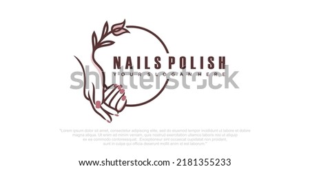 Beauty nail salon logo illustration Royalty-Free Stock Photo #2181355233