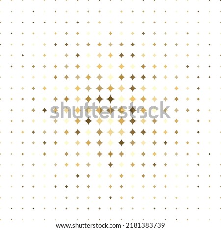 Abstract halftone geometric pattern consisting of various compositions of golden geometric shapes on a white background, background brochure vector graphic