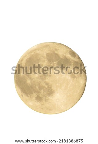 Isolated full moon on a white background 