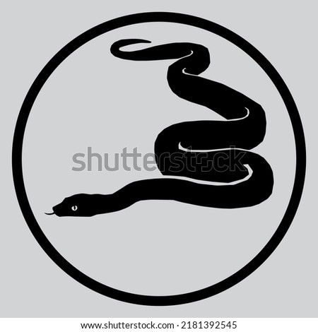 Snake Head Icon or Logo in a Circle for company, community, Emblem, and more