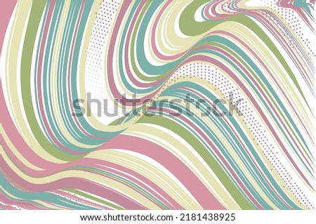 Background with pink and green stripes and dots. Simple overall design. For cards, wallpapers, Backdrops. Vector