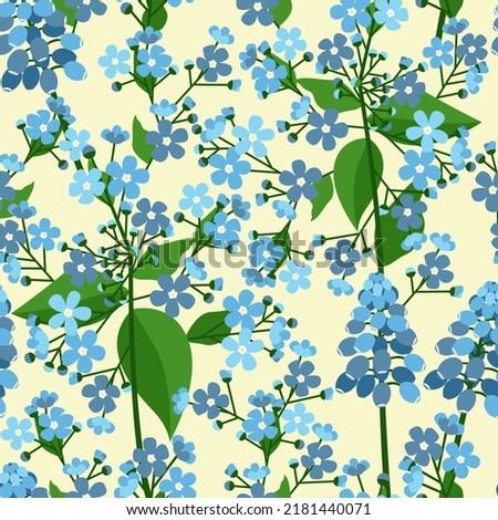 seamless pattern with small blue flowers