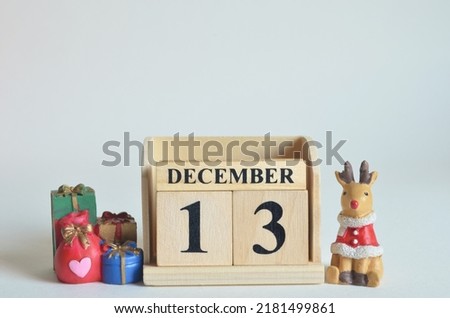 December 13, Christmas, Birthday with number cube design for the background.