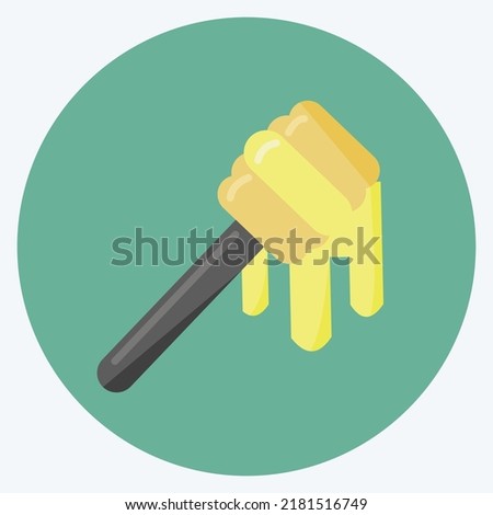 Icon Honey Dipper. suitable for Bee Farm. Flat Style. simple design editable. design template vector. simple illustration