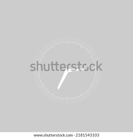 Clock on a gray background with arrows and decoration around vector 