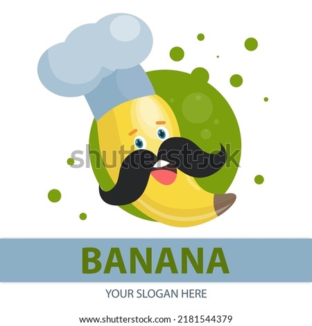 Chef banana character logo template